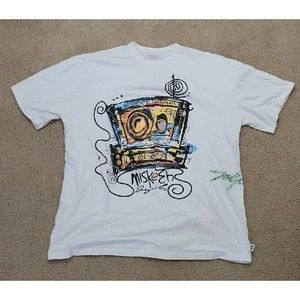 Miskeen Originals Mens T-Shirt Size 4XL White Short Sleeve Abstract Art Design